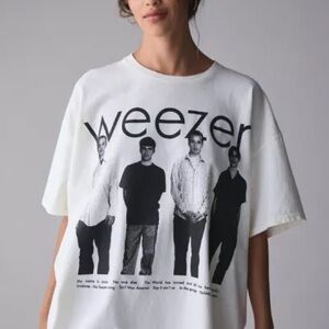 Urban Outfitters Weezer White Oversized Tee Shirt Dress